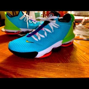 Nike LBJ Air Max Aqua and Lime Green